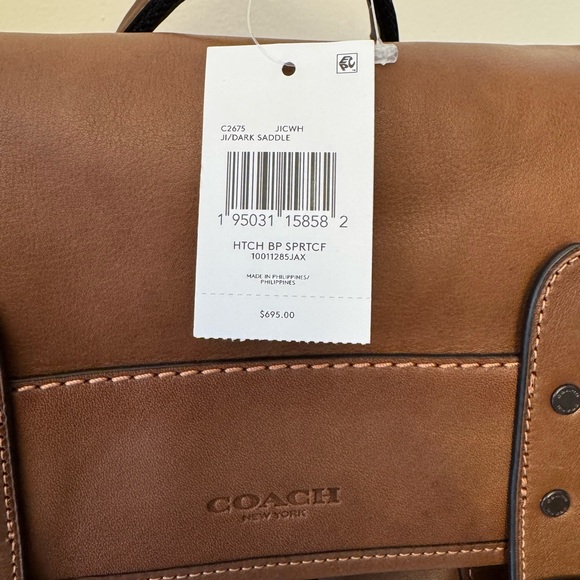 NWT Coach Hitch Backpack in Dark Saddle - Picture 2 of 8